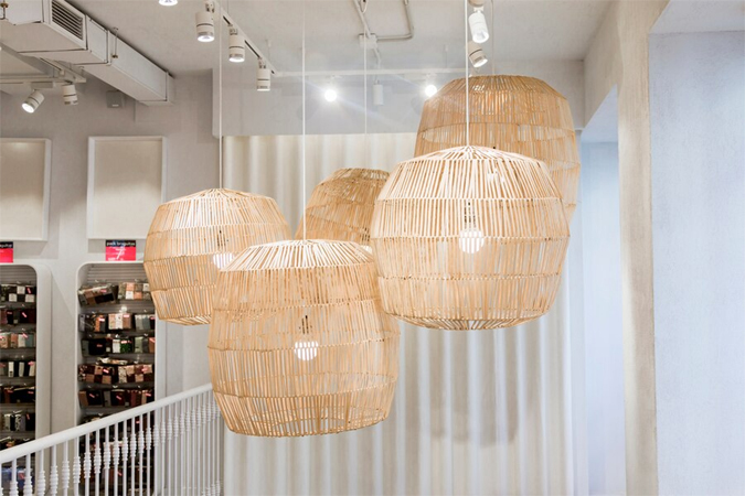 Ceiling bamboo lamp