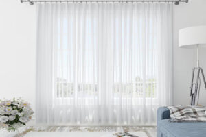 Living room white curtain